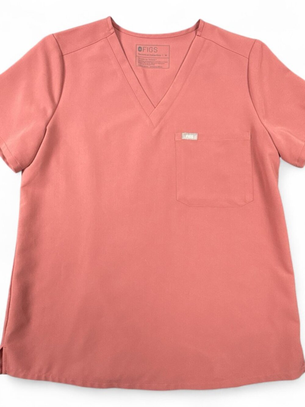 FIGS Catarina Scrub Top Women's Medium Dusty Pink V-Neck FW1000